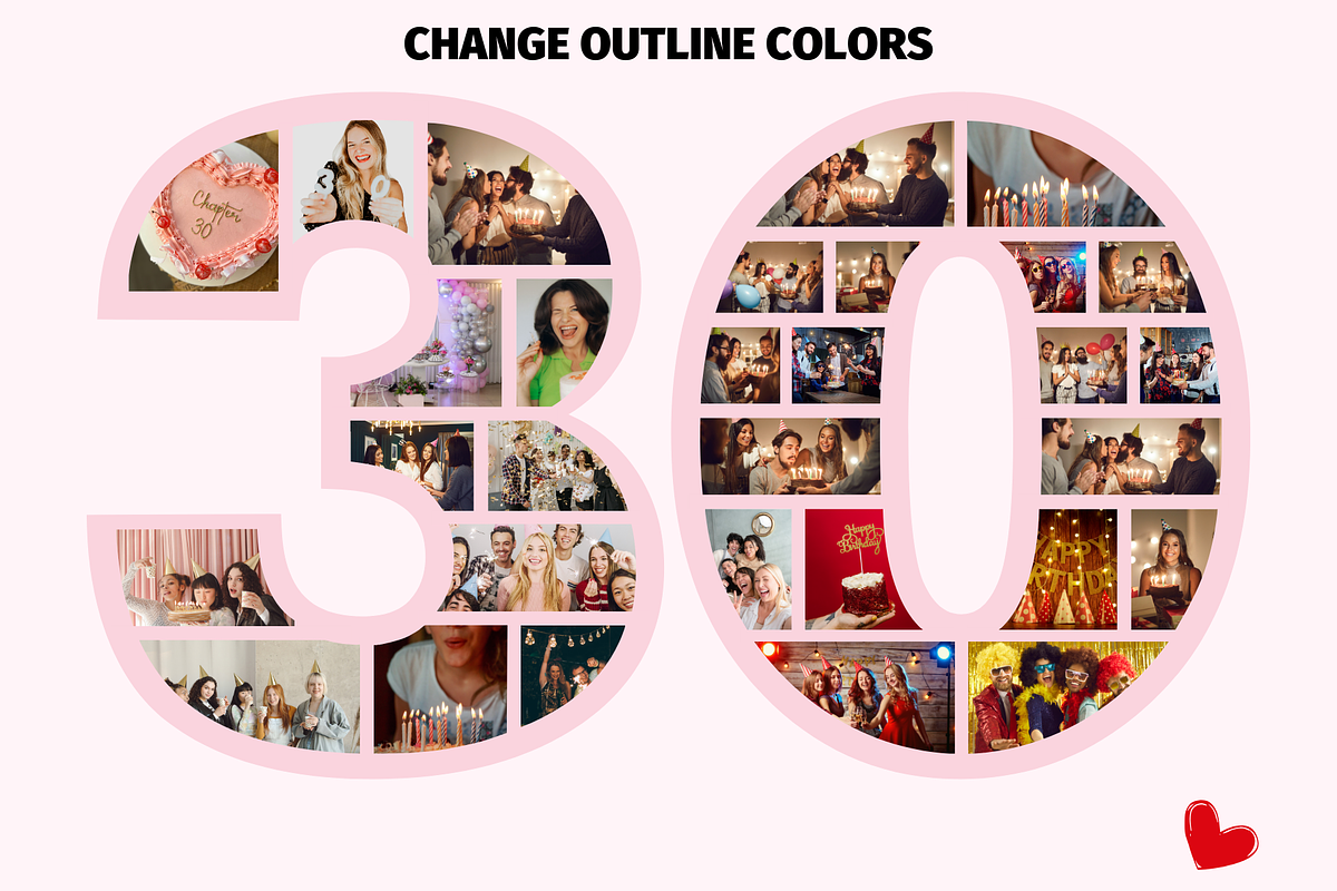 30 Photo Collage Canva Template, a Print Template by GraphiCarola (Photo 5 of 6)