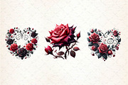 Watercolor Valentine Gothic Roses, an Illustration by CreationArt (Thumbnail 5 of 5)