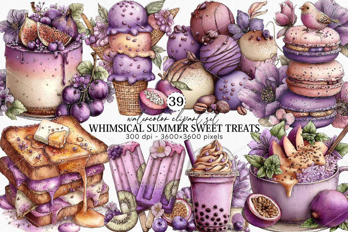 Whimsical Summer Sweet Treats Clipar, an Illustration by Canvas Craft (Photo 1 of 7)