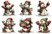 Whimsical Christmas Snowman PNG, an Illustration by Craft Nest (Thumbnail 9 of 10)
