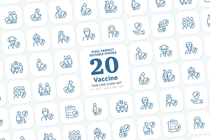 Vaccine | 20 Pixel Perfect Icons