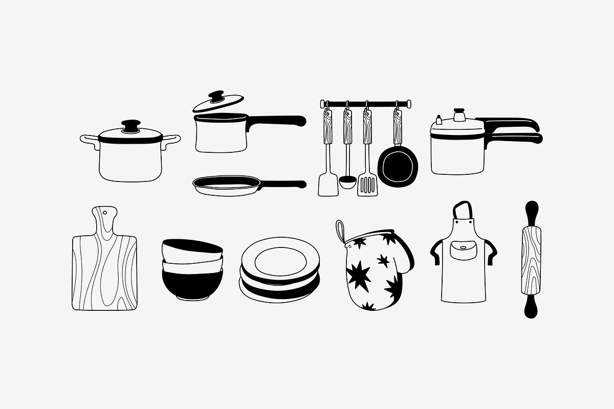Cooking Item Doodle Hand Drawn, an Object Graphic by SLAB! Design (Photo 2 of 3)