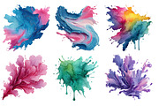 pastel watercolor splash clipart, an Illustration by Designworld (Thumbnail 5 of 5)