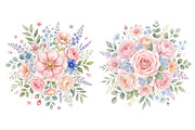 Pastel Floral Clipart Set, an Object Illustration by CraftArtStudio (Thumbnail 2 of 4)
