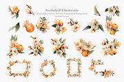 Watercolor Peach Bouquet Clipart, a Decorative Illustration by ThaismotaCreativeCo (Thumbnail 11 of 13)