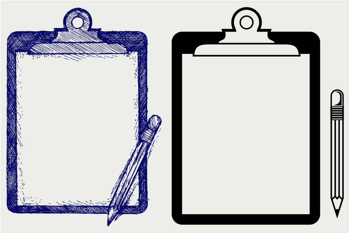 Clipboard with pencil SVG, an Outline Icon by LineworkStock