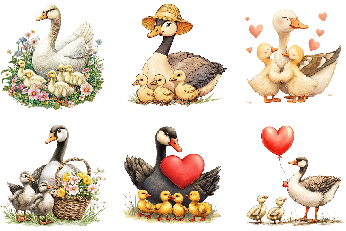 Mama Goose Mother's Day Clipart Bund, an Illustration by Designking (Photo 5 of 5)