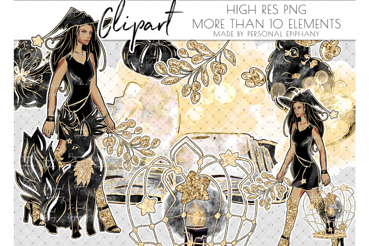 witch clipart, halloween clipart, a Graphic by Personal Epiphany (Photo 1 of 5)