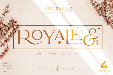 Royale Luxurious Typeface + LOGOS, a Serif Font by Creative Corner