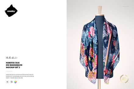 Habotai Silk Scarf Mannequin Mockup, an Apparel Mockup by creatsy5
