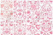 Pink Heart Toile Print, a Pattern Graphic by Paper & Pattern Studio (Thumbnail 2 of 8)