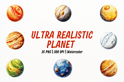 Hyperrealistic Watercolor Planet, an Object Illustration by New-School-Wave (Thumbnail 1 of 5)