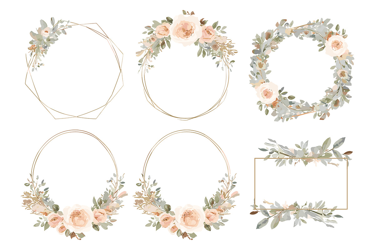 Geometric Floral Frames Set, an Illustration by jahid234 (Photo 17 of 20)
