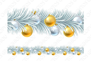 Christmas Tree Wreath Garland Design, a Decorative Illustration by Christos Georghiou