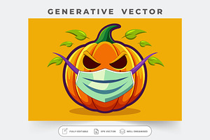 A vibrant pumpkin with a mischievous, a Graphic by Iftikhar Alam