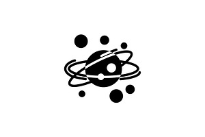 Solar System Icon Vector. Solar