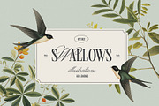 Swallows - vintage illustrations, an Animal Illustration by AI Crafted Magnolia (Thumbnail 1 of 13)