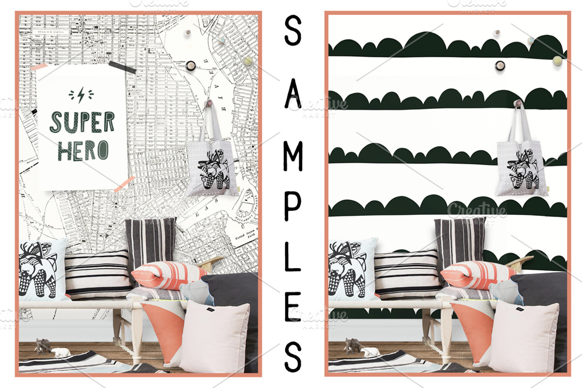 Kids Room Wall/Frame Mock Up 3, a Print Template by Whimsicality (Photo 2 of 3)