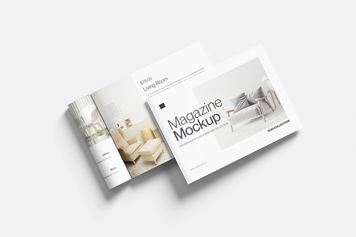 Landscape Magazine Mockup, a Books & Magazine Mockup by bimockup