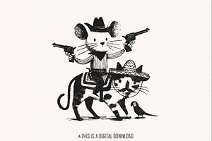 Mouse Cowboy, Cat Png, Mouse Png