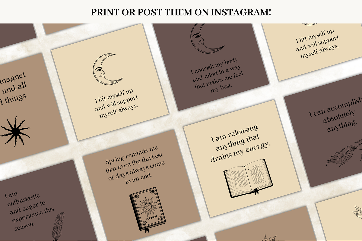 Witchy Affirmation Card Deck Set, a Design Template by Digital By Nikoleta (Photo 5 of 9)