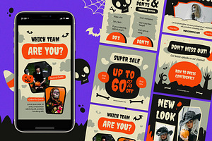 Orange Halloween Fashion Instagram, a Social Media Template by Aiyari Graphic