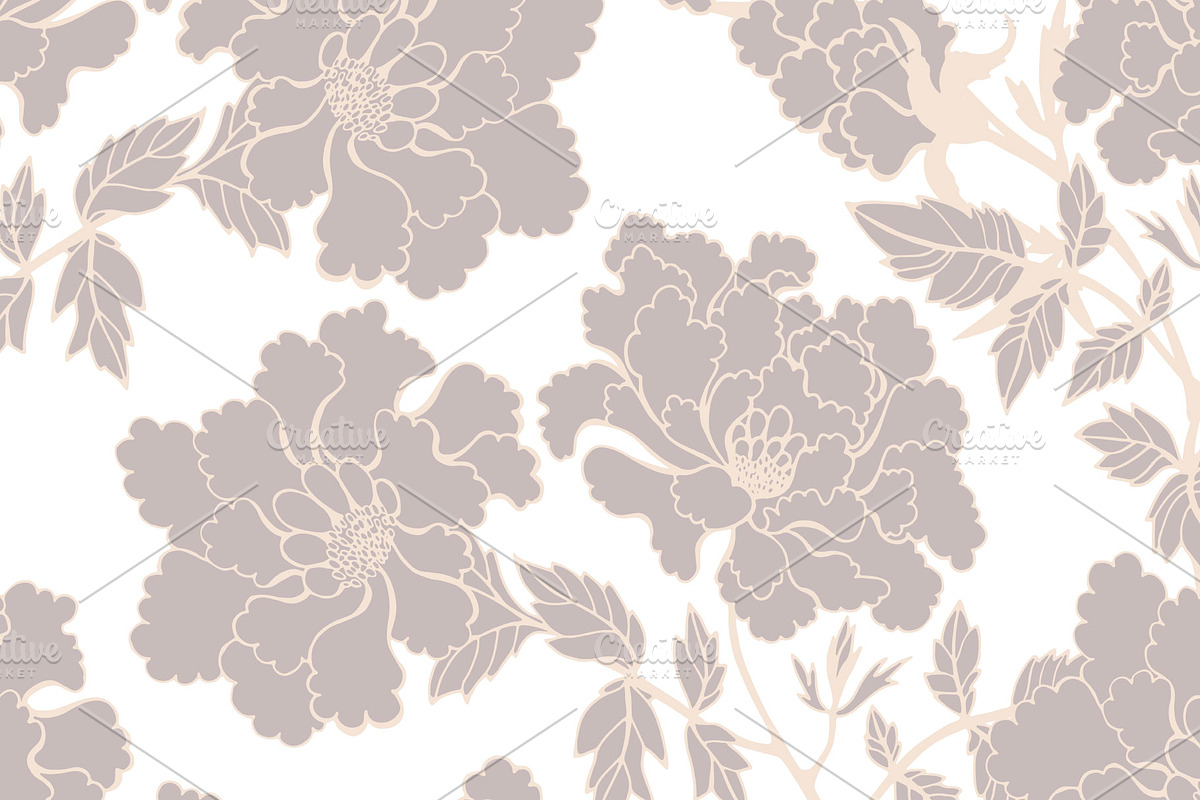 Peony flower pattern, a Pattern Graphic by Polanika (Photo 12 of 12)