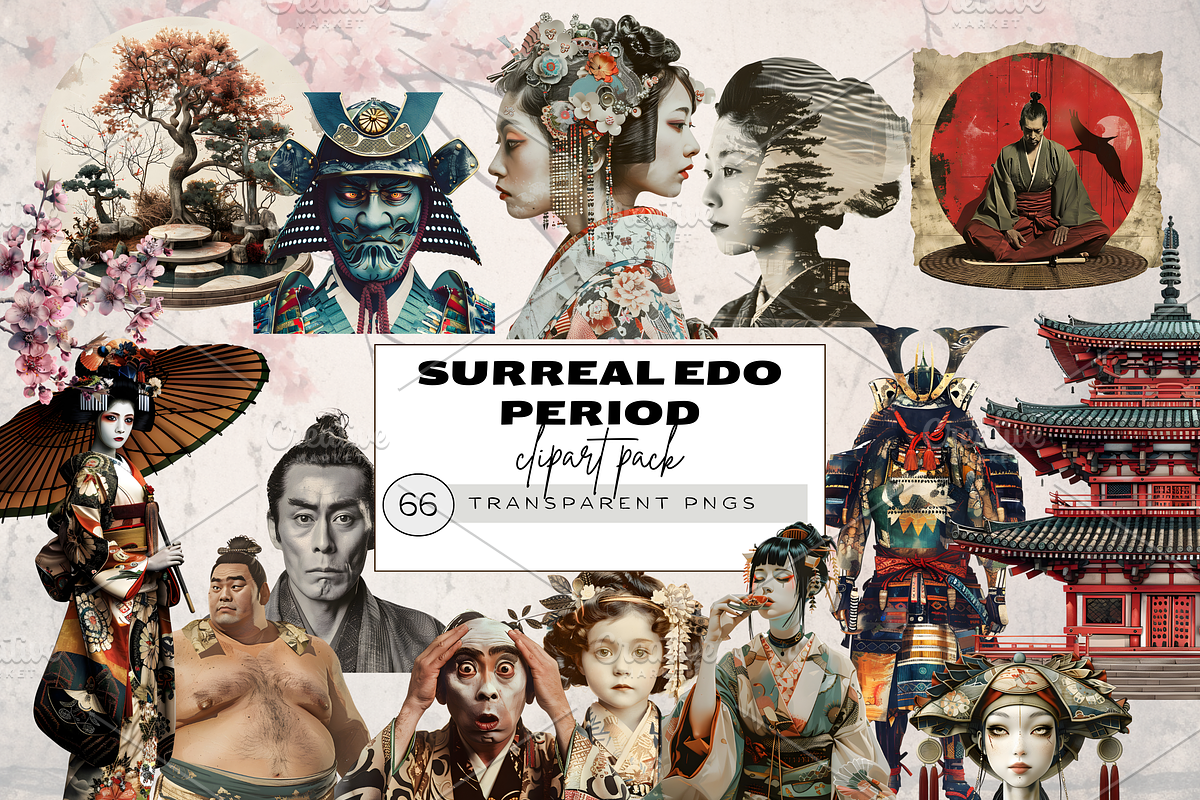 SURREAL EDO PERIOD CLIPART PACK, a Person Illustration by Daring Digies (Photo 1 of 9)