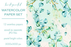 12 Seamless Eucalyptus Papers