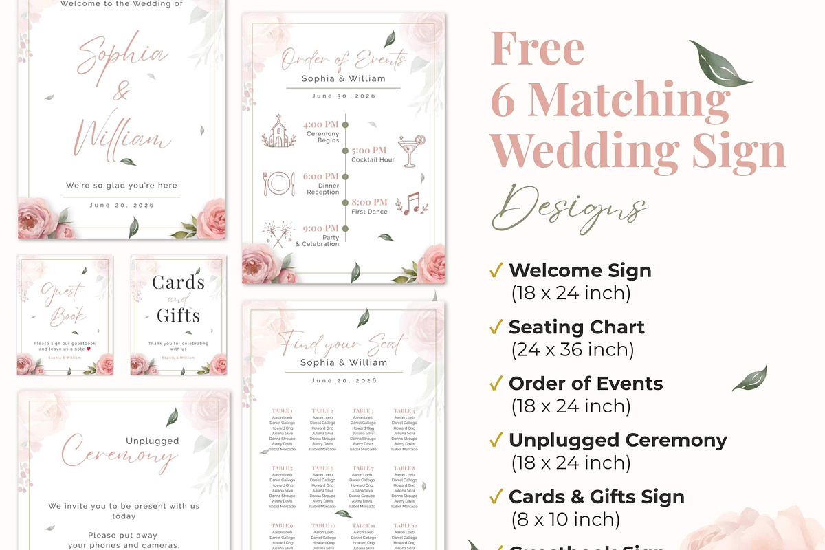 Pink Rose Wedding Website Invitation, a Landing Page Template by Everyday Perfection (Photo 7 of 10)