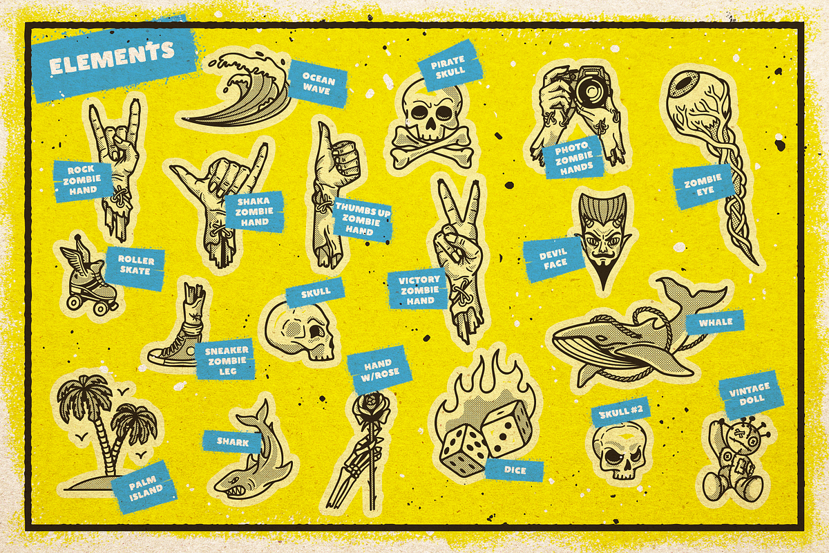 Old School Illustration Set, an Object Illustration by Vintage Voyage Supply (Photo 11 of 14)
