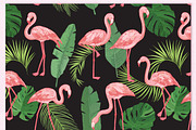 Flamingo in the Palm Leaves, a Pattern Graphic by GooseFrol (Thumbnail 2 of 23)