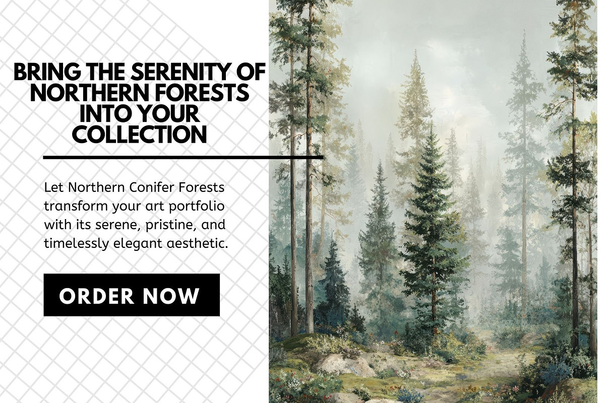 30+ Northern Conifer Forests Bundle, a Decorative Illustration by Virgo Studio (Photo 6 of 6)