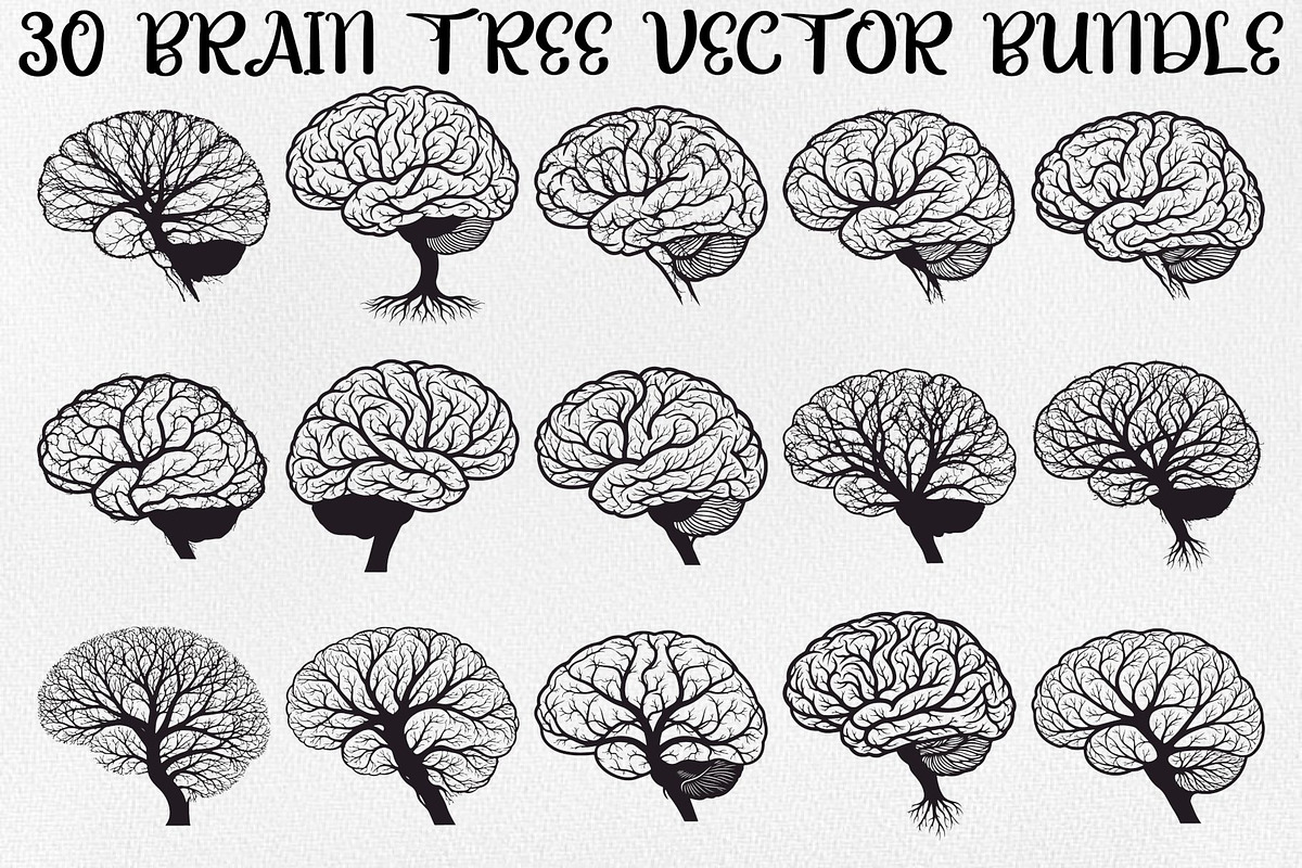 Brain Tree Knowledge Design Bundle, an Illustration by Gaye Art (Photo 1 of 31)
