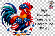 Patriotic Rooster Sublimation PNG, a Graphic by Clipart Bloom (Thumbnail 12 of 13)