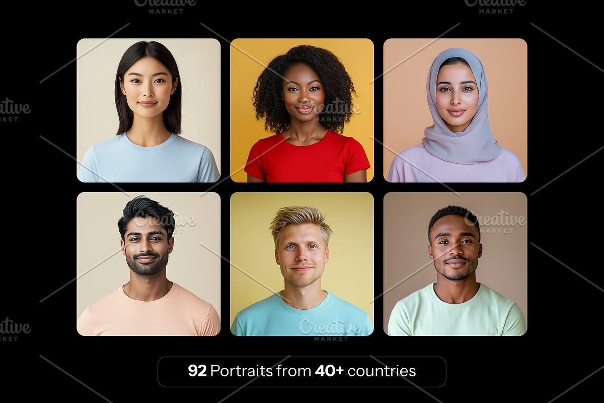 Realistic Diverse Portraits Pack, a Graphic by neueworld (Photo 3 of 6)