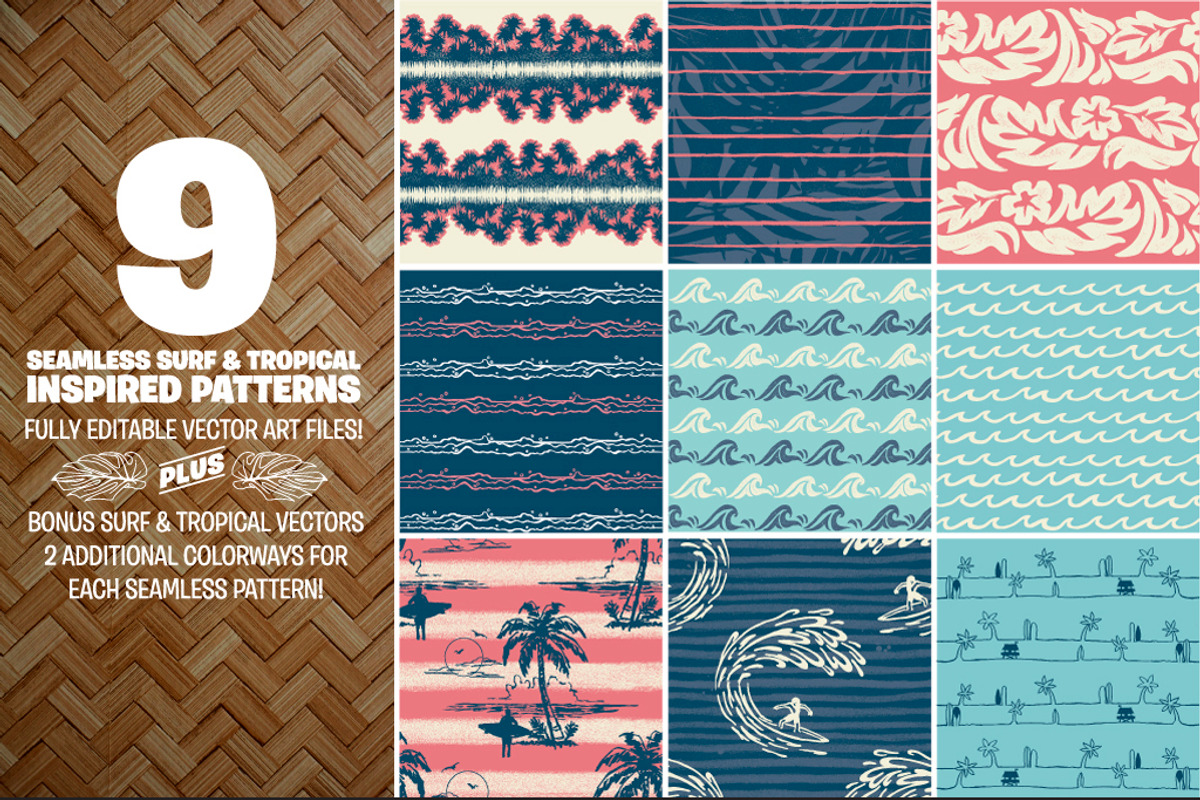 GONE SURFIN' Vol 2 - SURF STRIPES, a Pattern Graphic by Electric Treehaus (Photo 2 of 4)