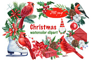 Christmas watercolor clipart, a Decorative Illustration by Hanna Hryharenka (Thumbnail 19 of 19)