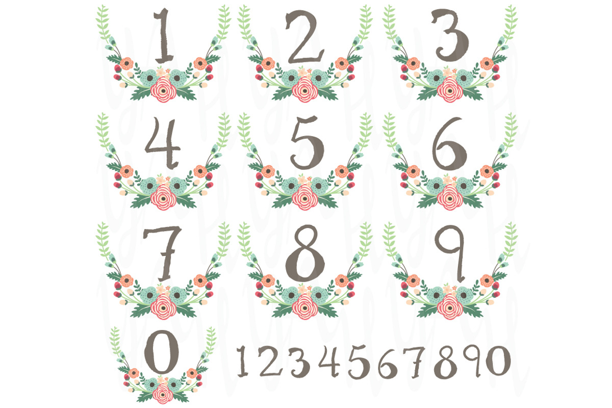 Flower Numeric Table Card, an Illustration by YenzArtHaut (Photo 2 of 2)