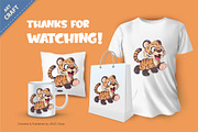 Funny cartoon tiger. T-Shirt, PNG, an Animal Illustration by KENO Mascots (Thumbnail 3 of 3)