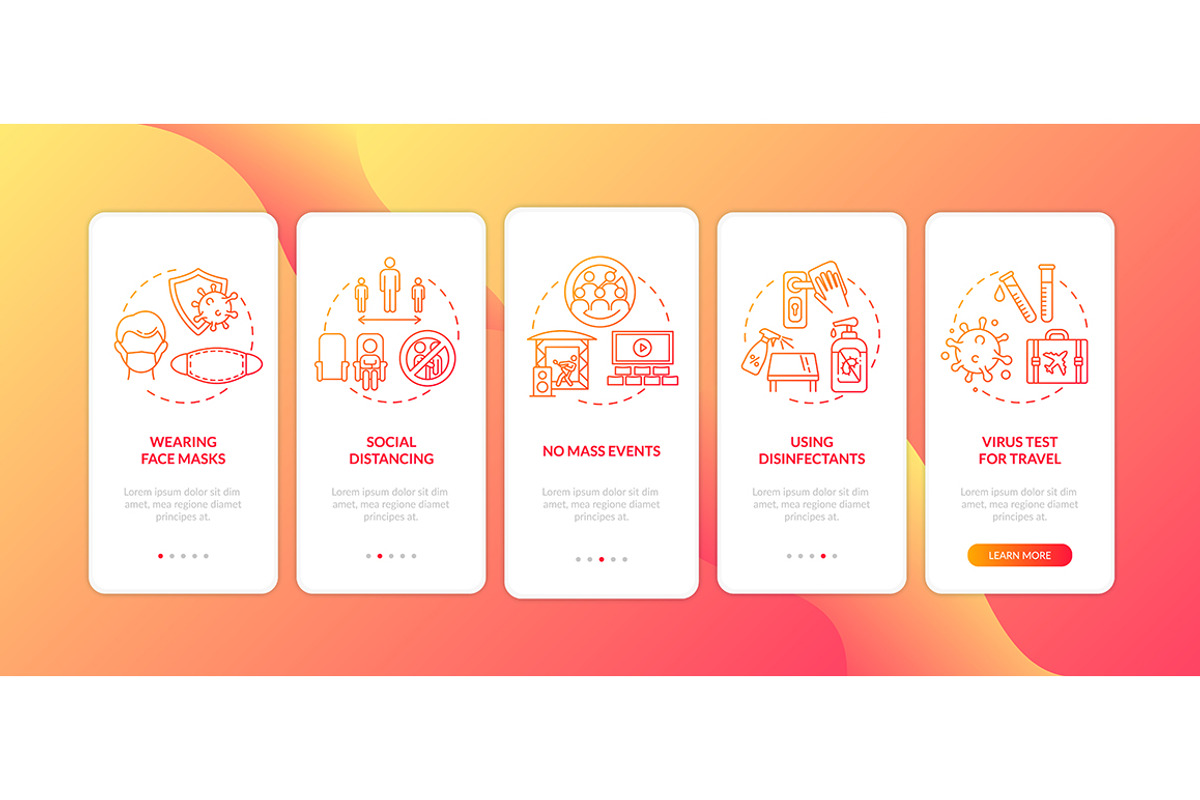 New public rules mobile app pages, a Templates & Theme by IMG visuals icons