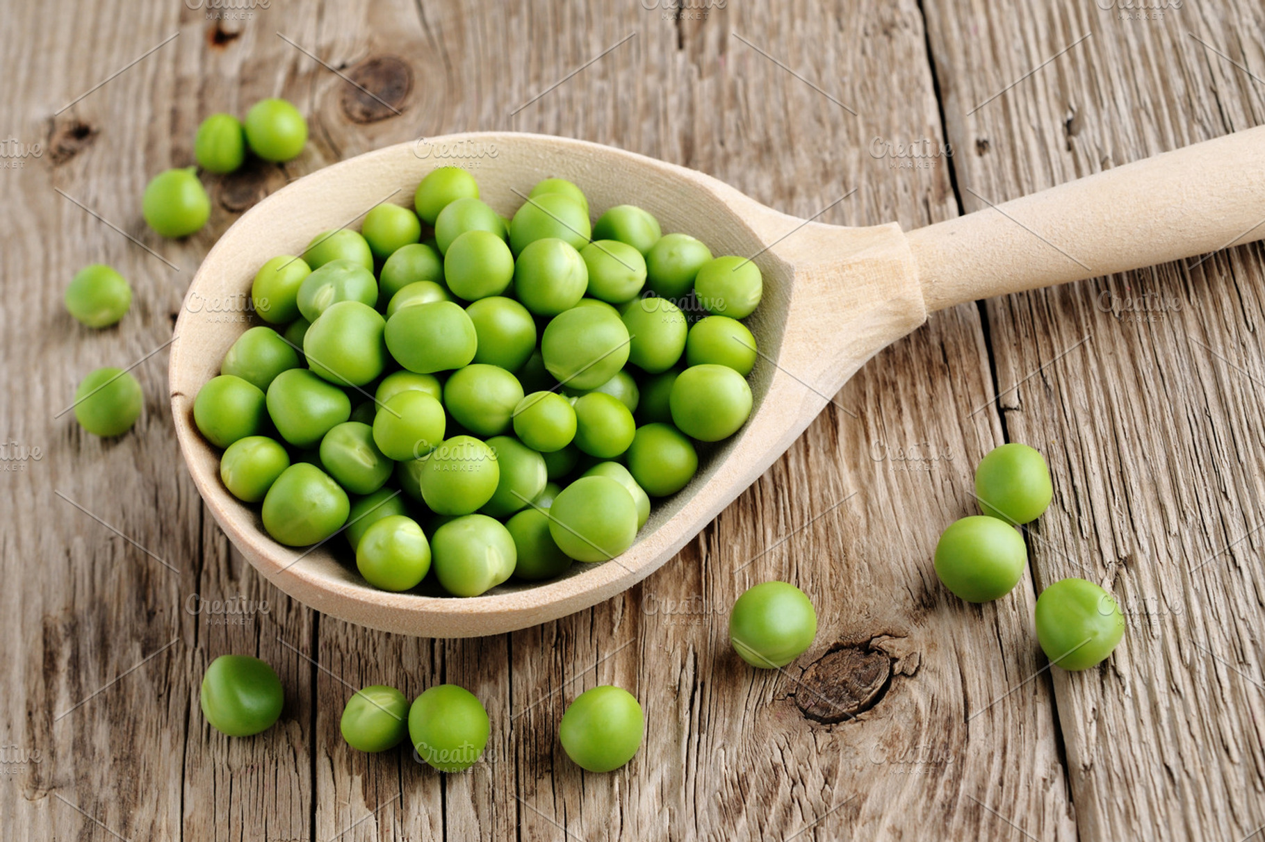 Fresh Peas In Spoon