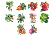 Watercolor Vegetable Clipart Set, an Illustration by Daily.Designs (Thumbnail 3 of 3)