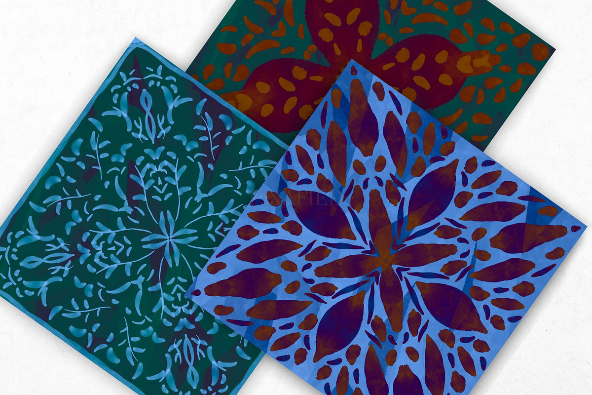 Orange and Blue Watercolor Pattern, an Illustration by Pixafied (Photo 3 of 3)
