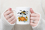 Ghost Witch Pumpkin Fall PNG, an Illustration by Designking (Thumbnail 2 of 4)