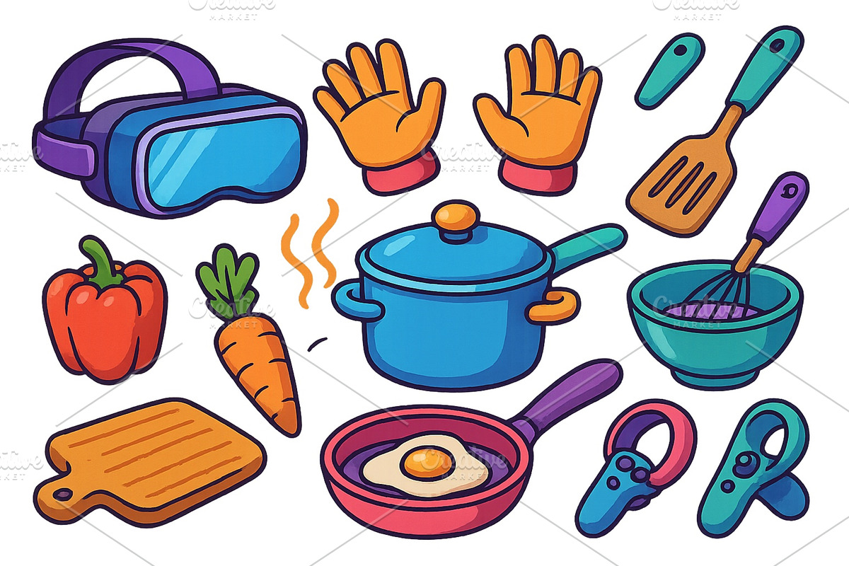 Virtual cooking tools and fresh, a Food Illustration by ZinetroN