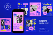 Blue Fashion Sale Instagram Set, a Social Media Template by graphicook (Thumbnail 1 of 3)