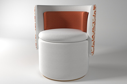 Upholstered Round Chair 3d Model, a Furniture 3D Model by Printztop