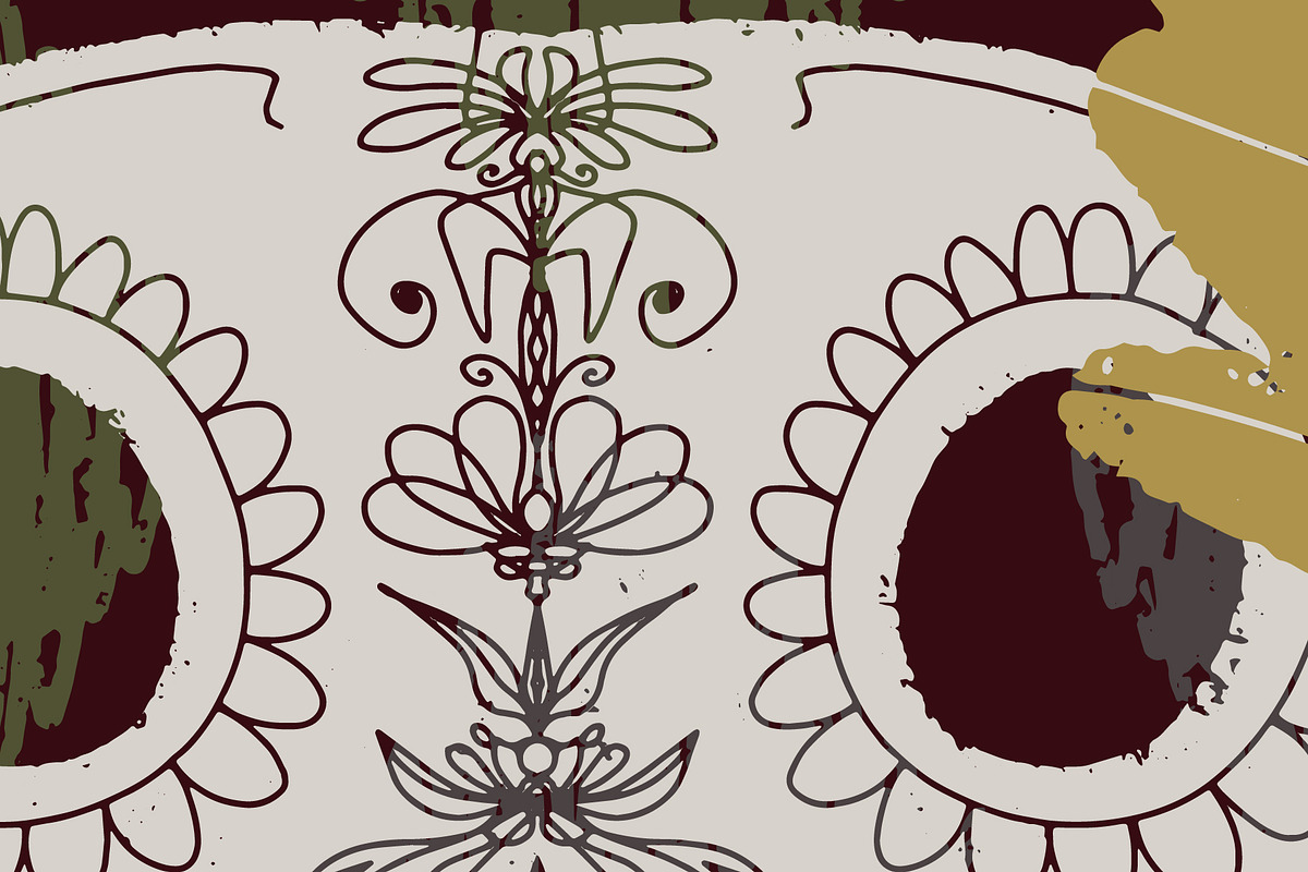 Folk art pattern poppy, sugar skull, a Pattern Graphic by NayaChu (Photo 4 of 10)