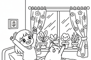 Cat Bestie Coloring Book Pages, an Illustration by one-touch (Thumbnail 12 of 15)